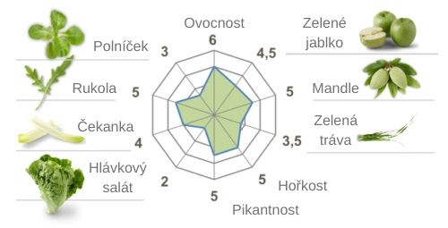 Mapa chutí a vůní prémiového olivového oleje Casas de Hualdo Cornicabra